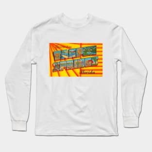 Greetings from Tarpon Springs Florida, Vintage Large Letter Postcard Long Sleeve T-Shirt